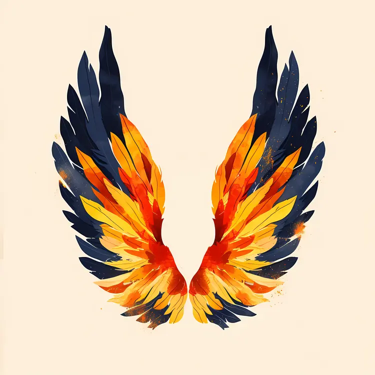 Vibrant Phoenix Wings Illustration