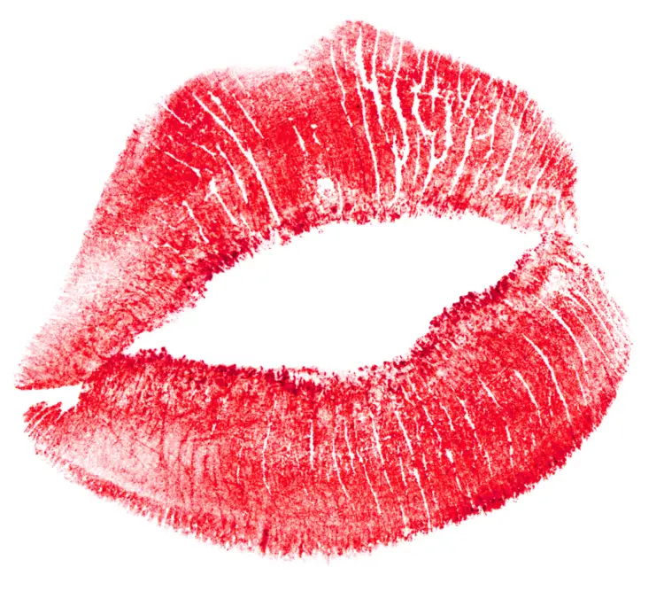 Red Lip Print on Transparent Background