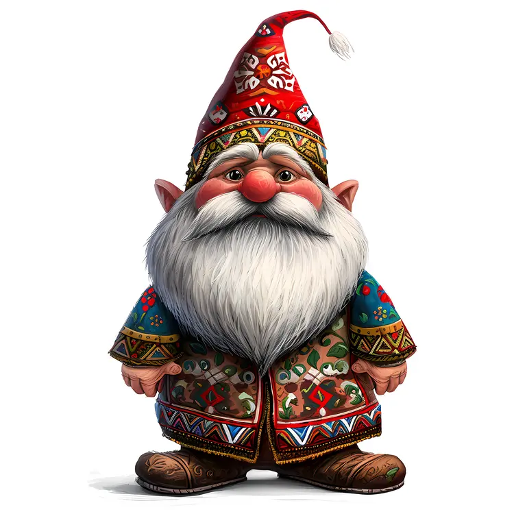 Colorful Gnome with Red Hat