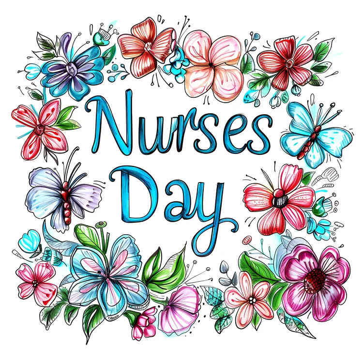 Floral and Butterfly Design for Nurses Day