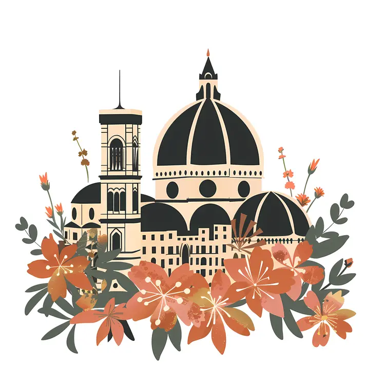 Cityscape with Flowers