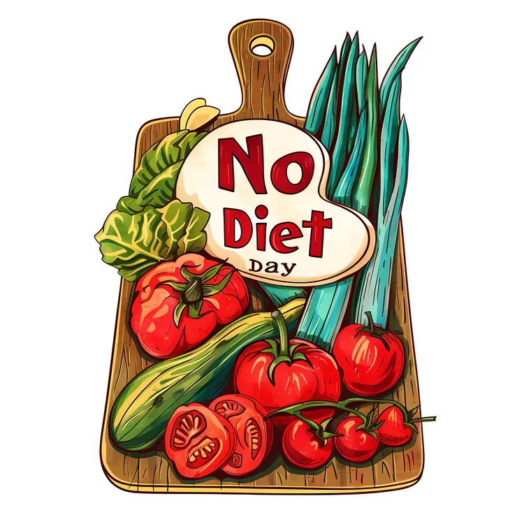 No Diet Day Cutting Board with Vegetables