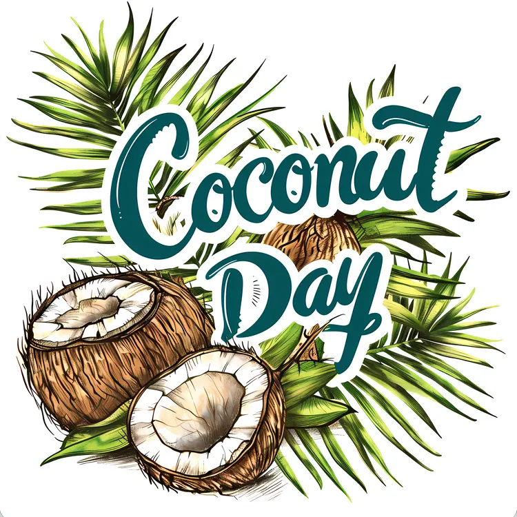 Coconut Day Celebration with Palm Leaves