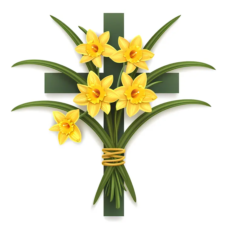 Daffodils Arranged on a Cross