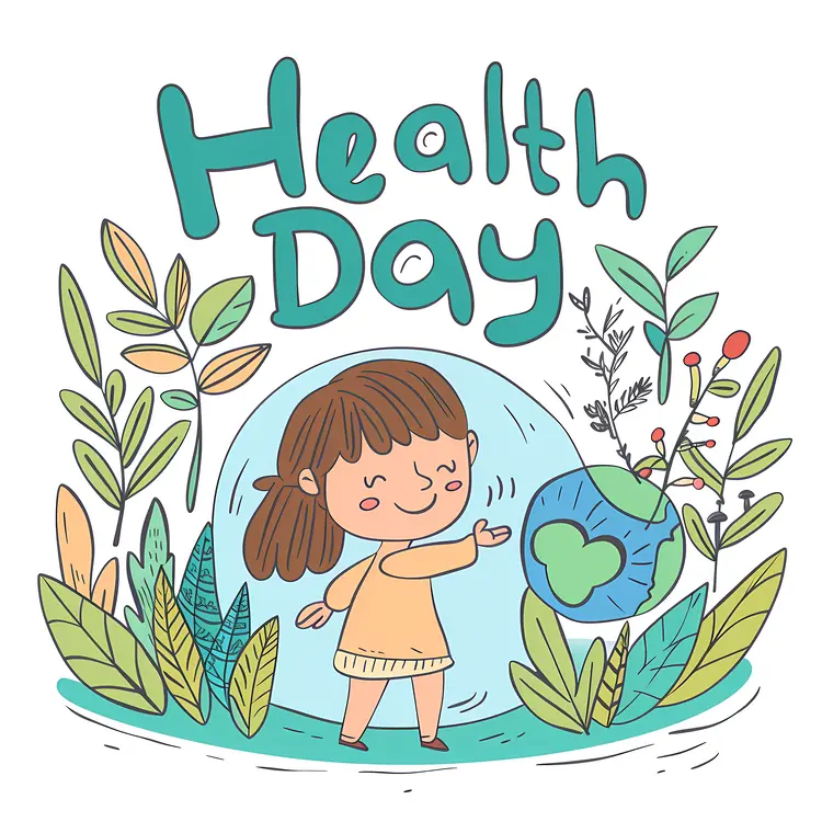 Health Day with Girl and Nature