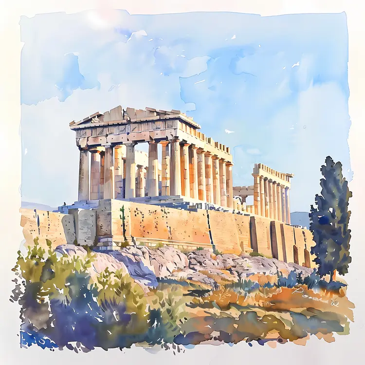 Ancient Parthenon Temple in Greece