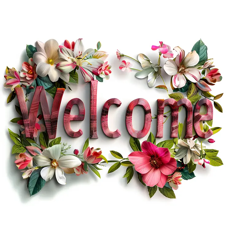 Colorful Floral Welcome Sign