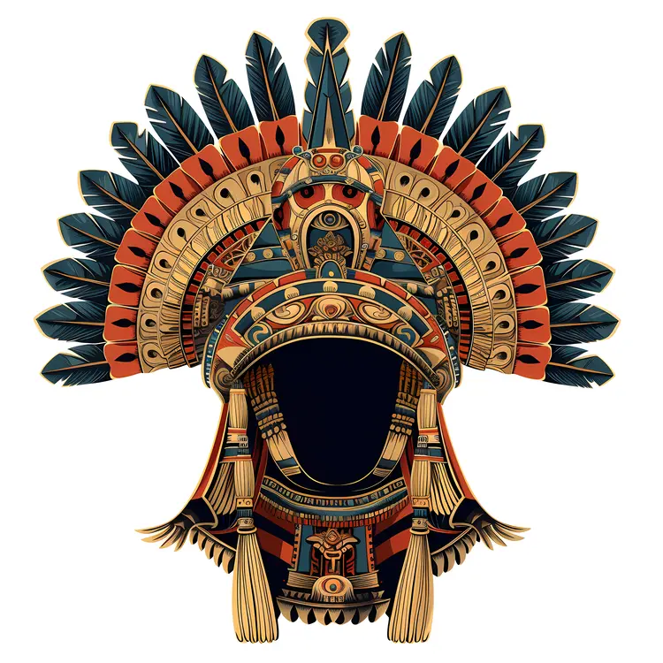 Intricate Aztec Ceremonial Mask