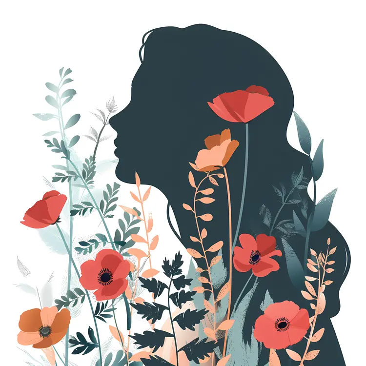 Minimalist Floral Silhouette Art