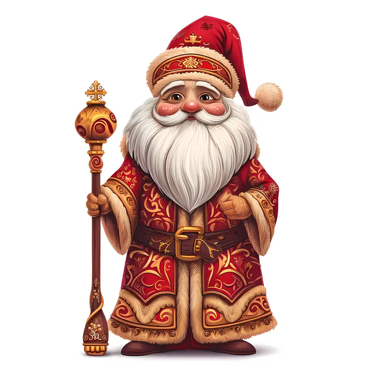 Red Gnome with Golden Staff