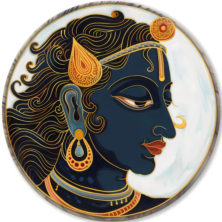 Hindu Deity with a Dark Background