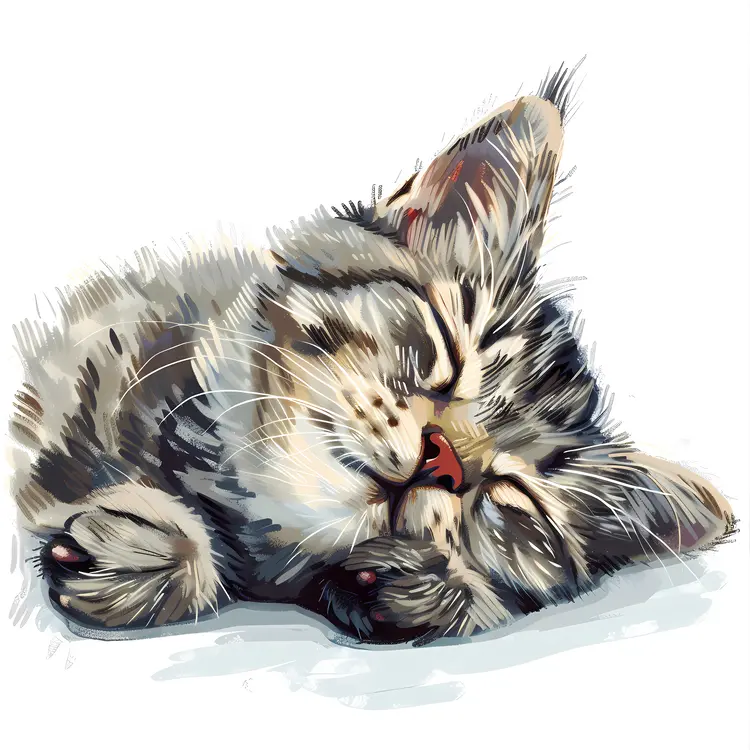 Sleeping Kitten Illustration