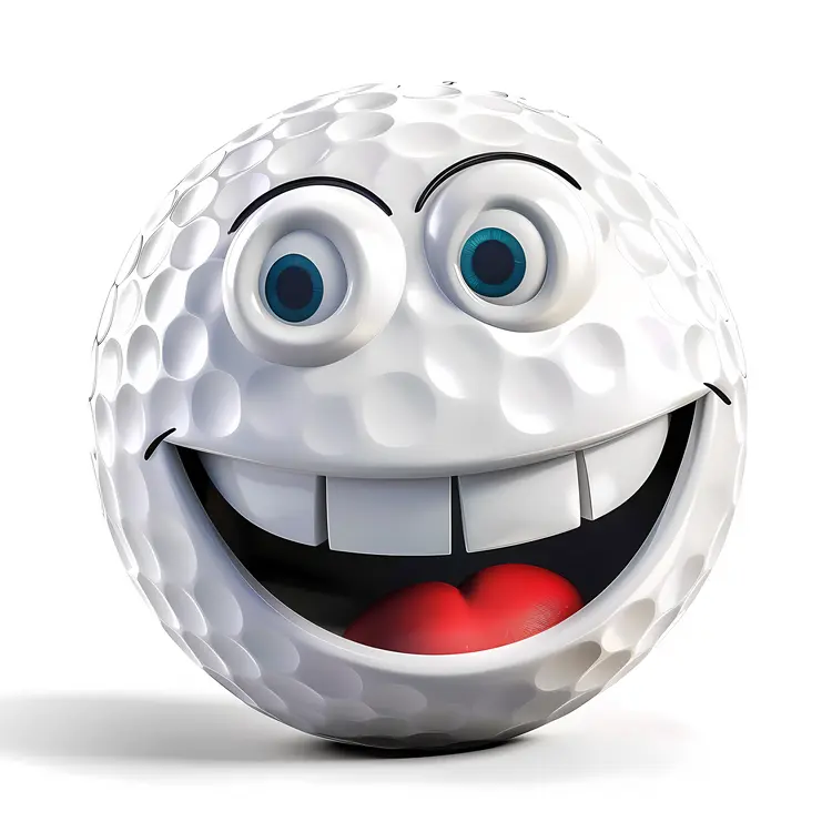 Smiling Golf Ball Cartoon