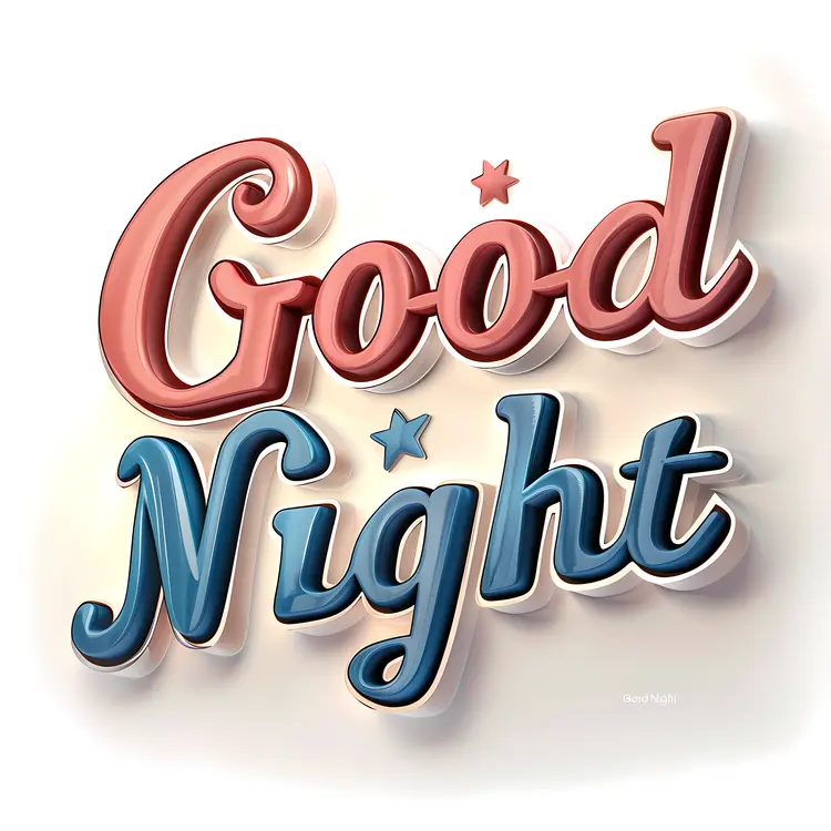 Good Night Text with Stars and Moon