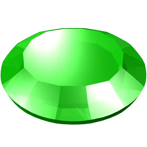 Round Faceted Green Gem