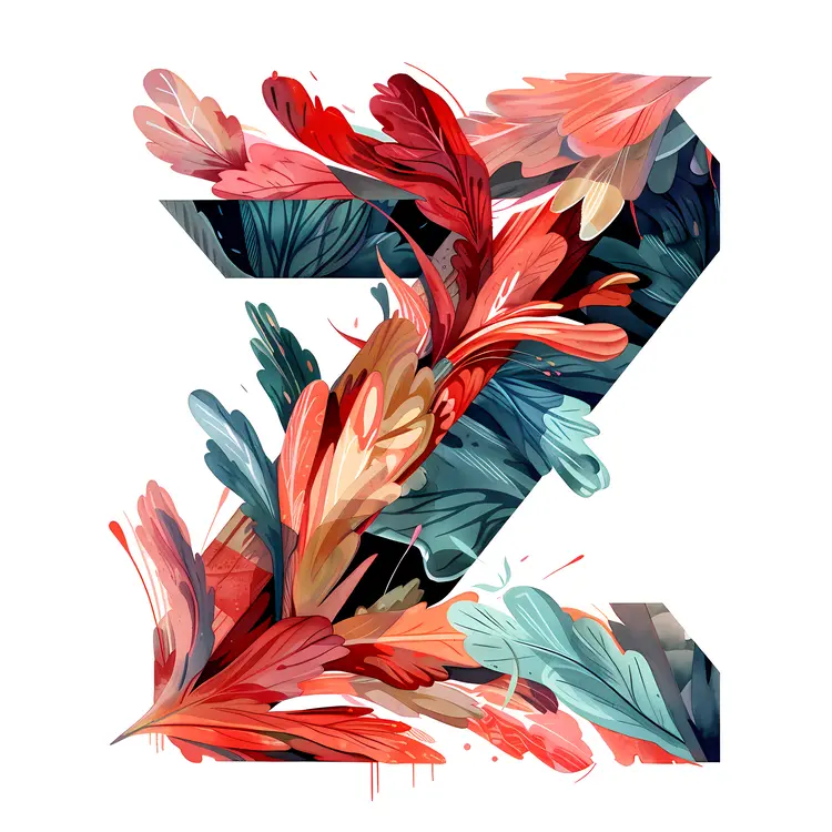 Leafy Artistic Letter Z