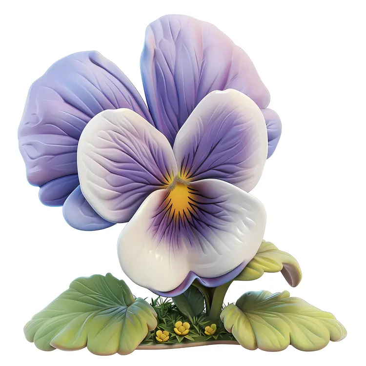Purple Pansy Flower Illustration