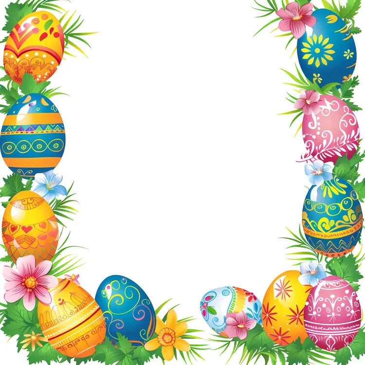 Colorful Easter Eggs Decorative Frame