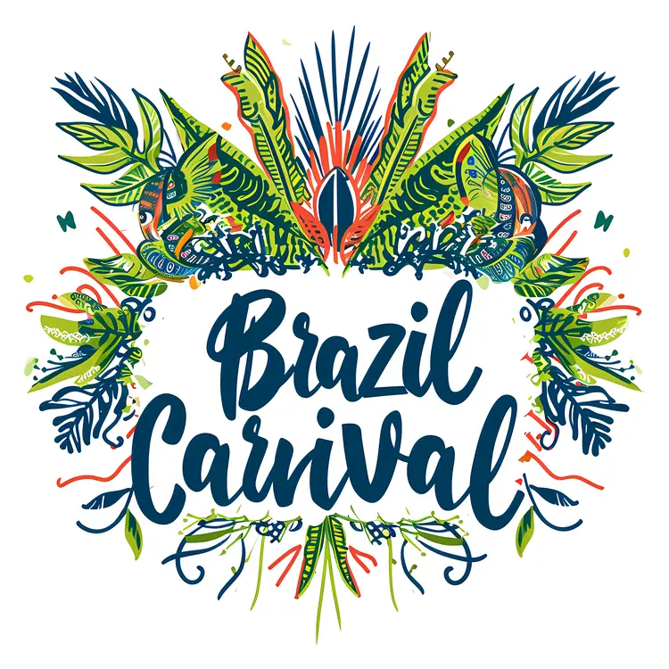 Tropical Leaves Brazil Carnival