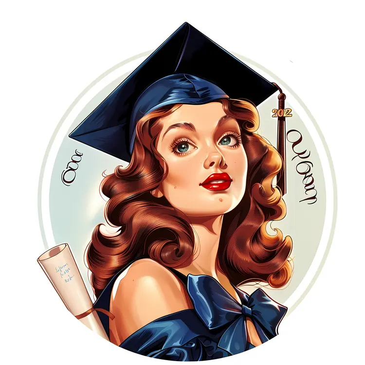 Vintage Graduation Cap Illustration