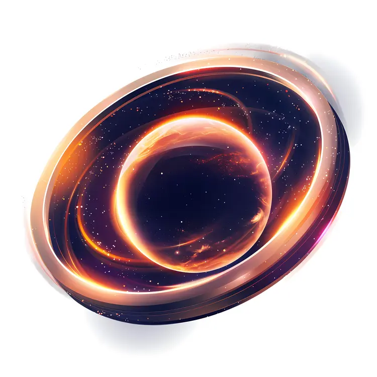 Glowing Black Hole in Space