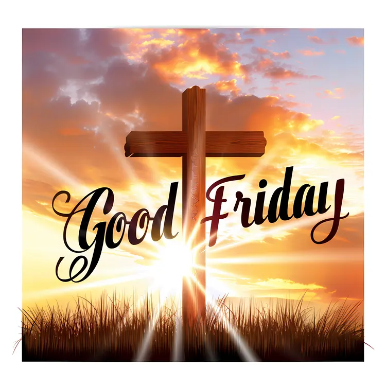 Good Friday Cross with Sunlight