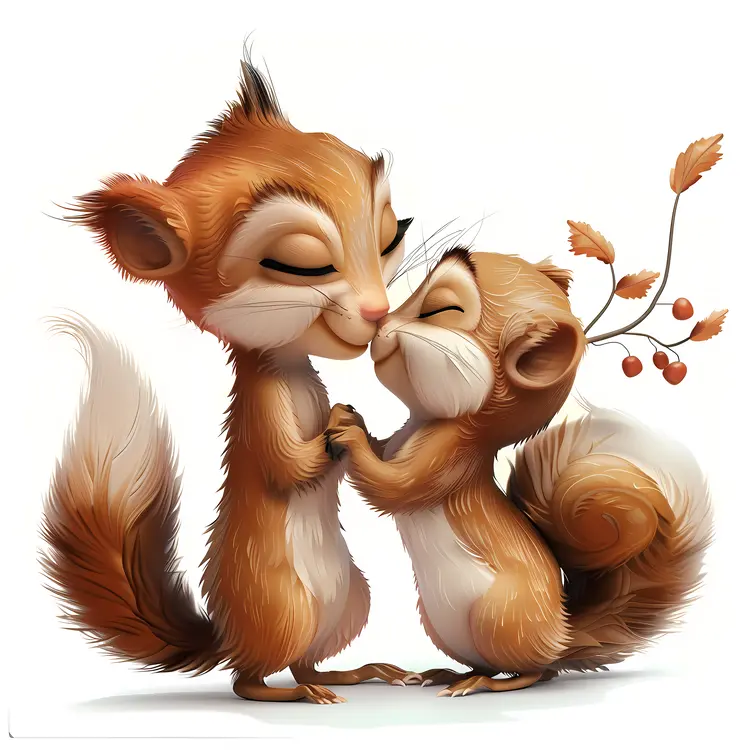 Cute Squirrels in Love