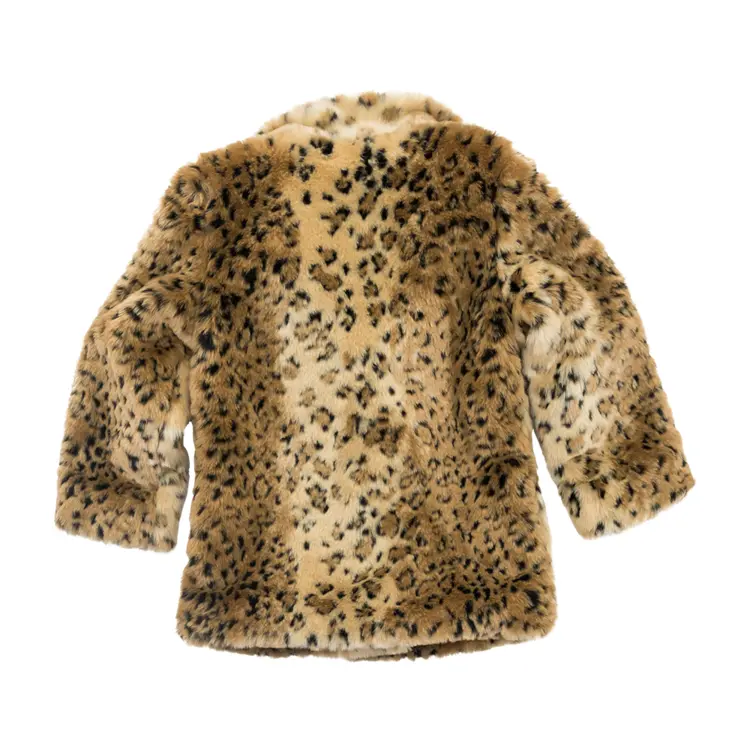 Back View of Leopard Print Fur Coat