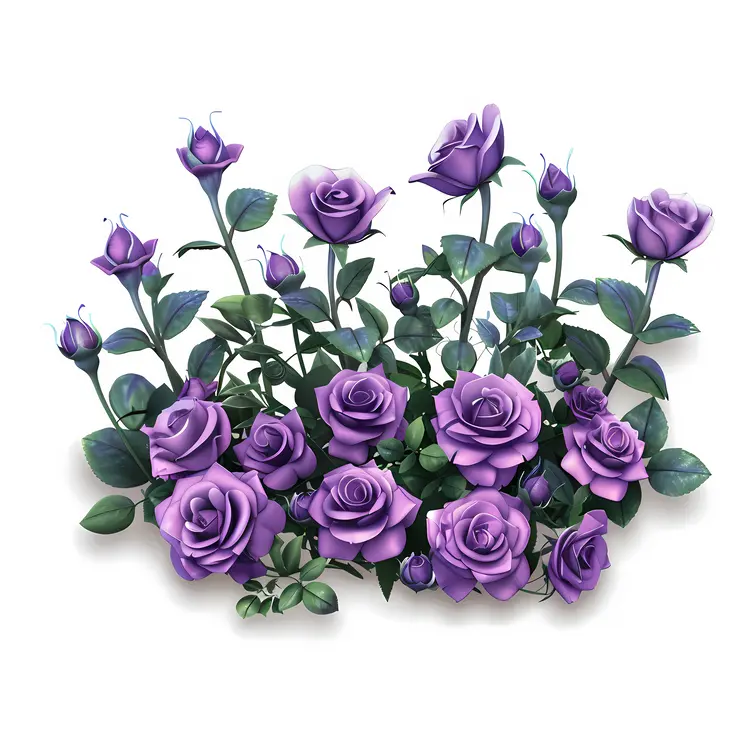 Beautiful Purple Roses in Garden