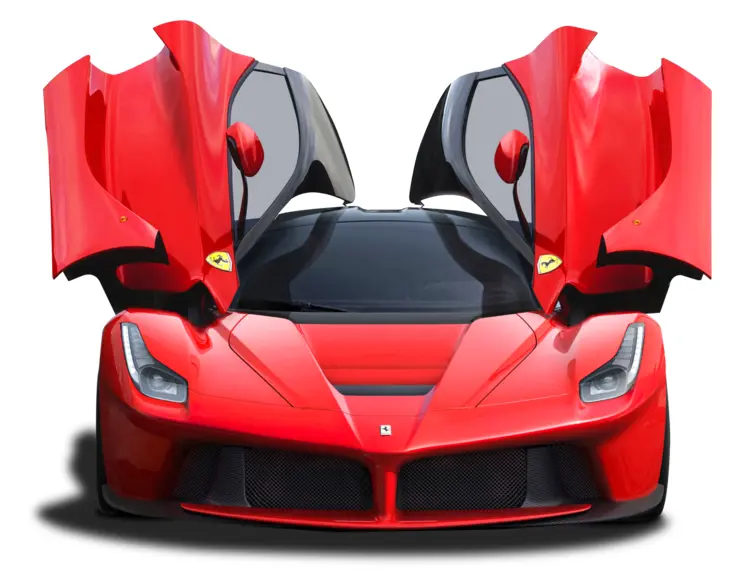 Red Ferrari with Open Doors