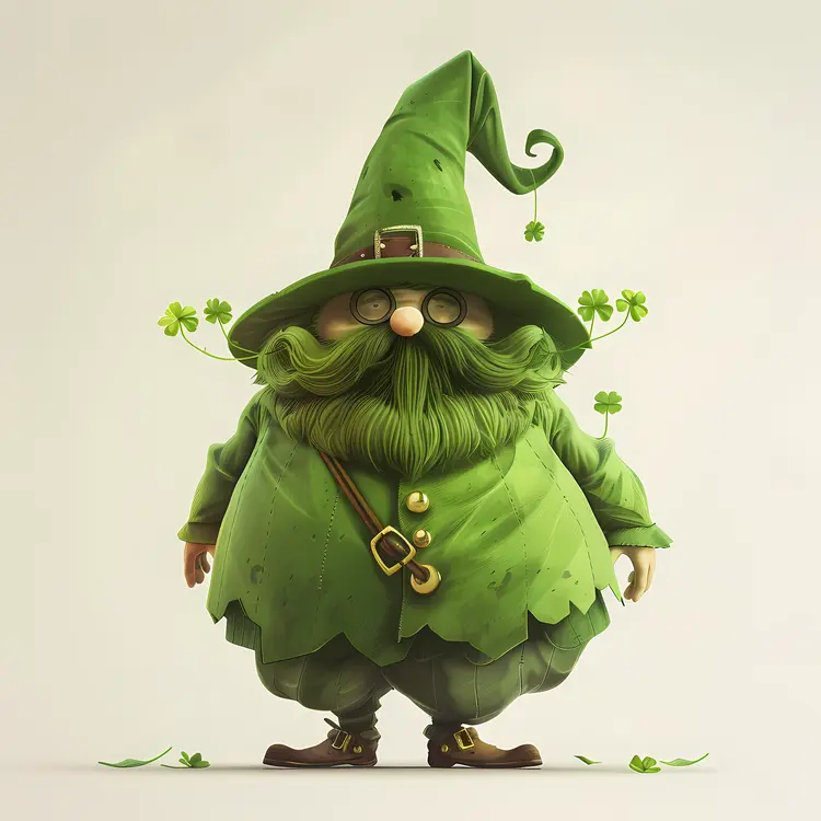 Bearded Leprechaun with Green Hat