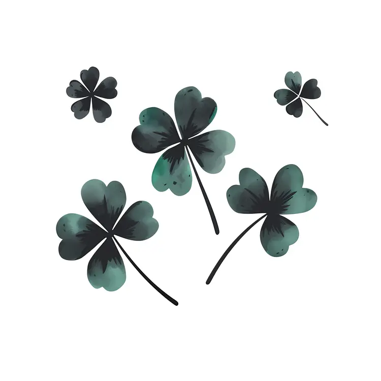 Dark Green Clover Leaves
