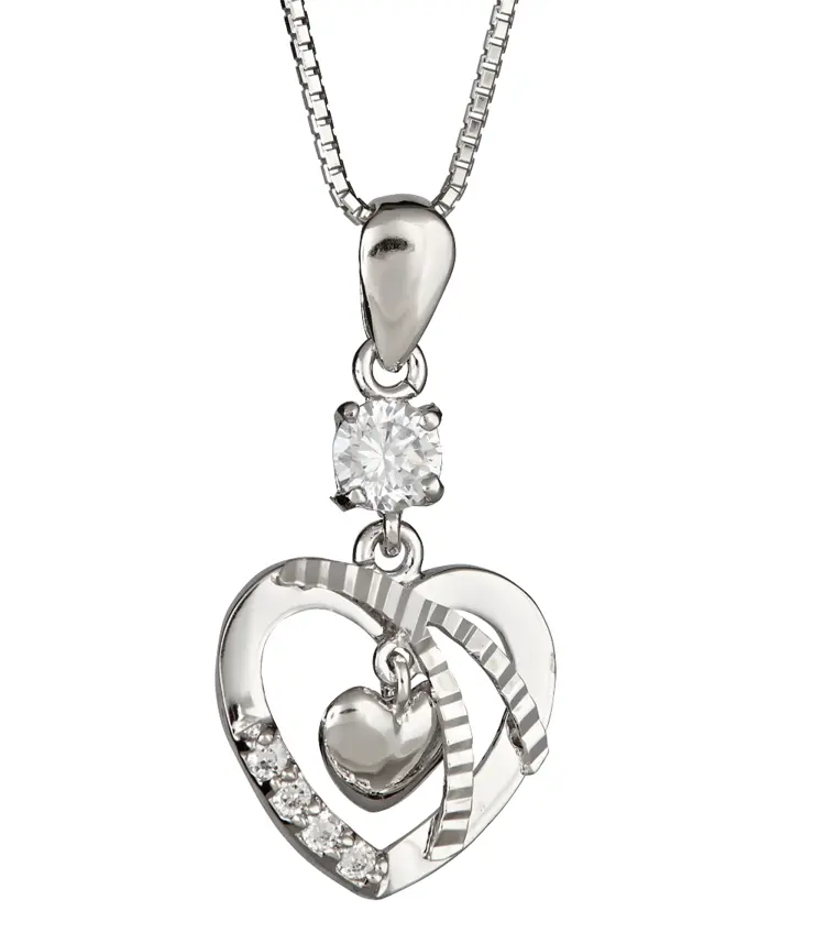 Silver Heart Pendant Necklace