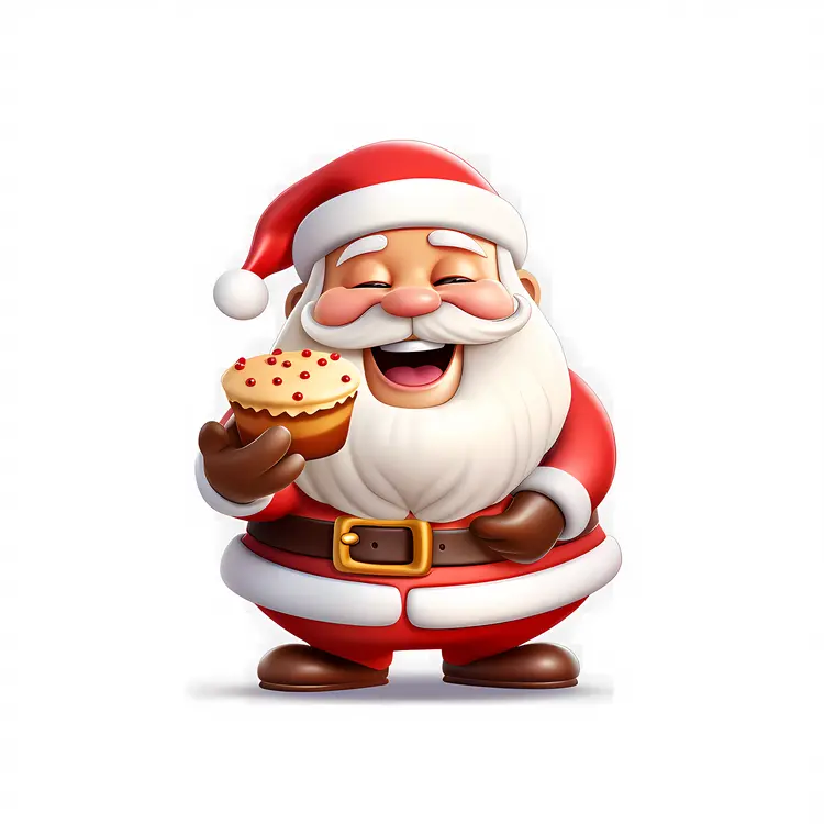 Santa Claus with Cupcake