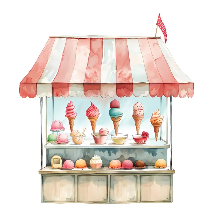 Colorful Ice Cream Stand