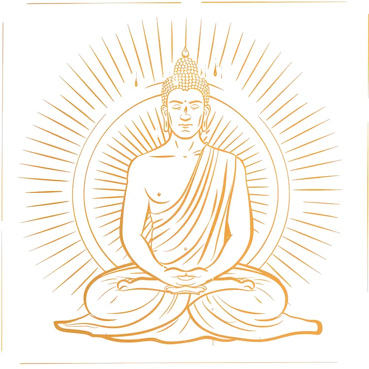 Golden Radiant Buddha Illustration