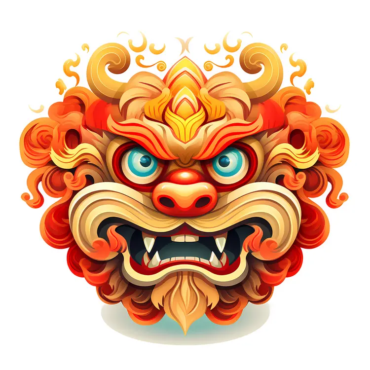 Lion Dance Mythical Creature for Chinese New Year Celebration