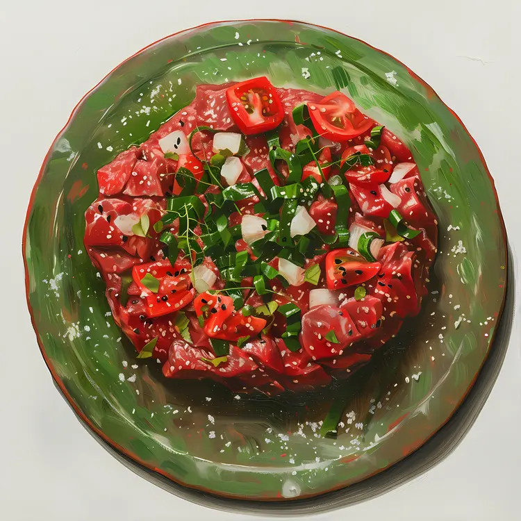 Tartare Dish with Tomato Garnish