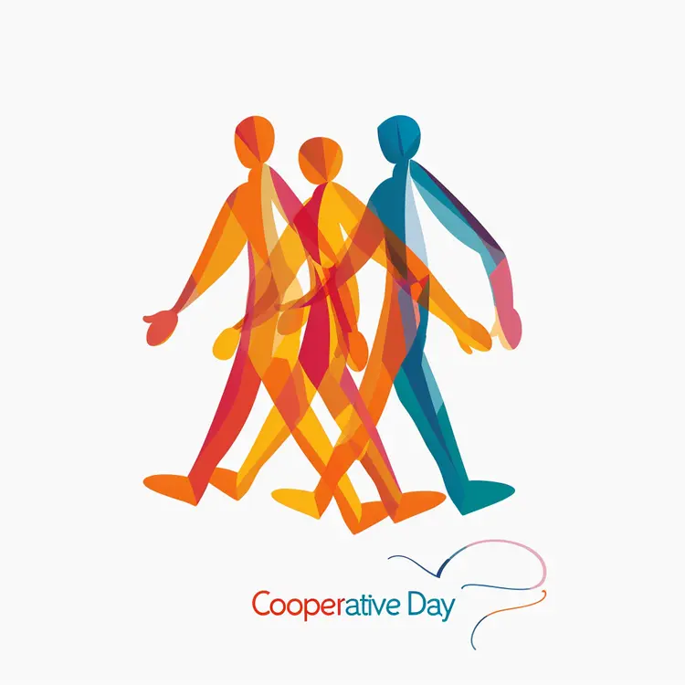 Colorful Cooperative Day Illustration