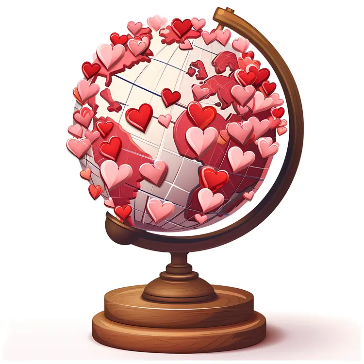 Heart Globe with Many Hearts