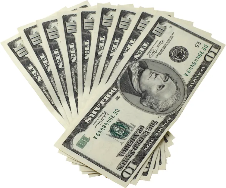 Stack of Ten Dollar Bills