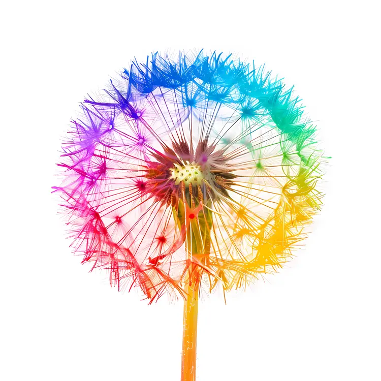 Rainbow Dandelion Illustration