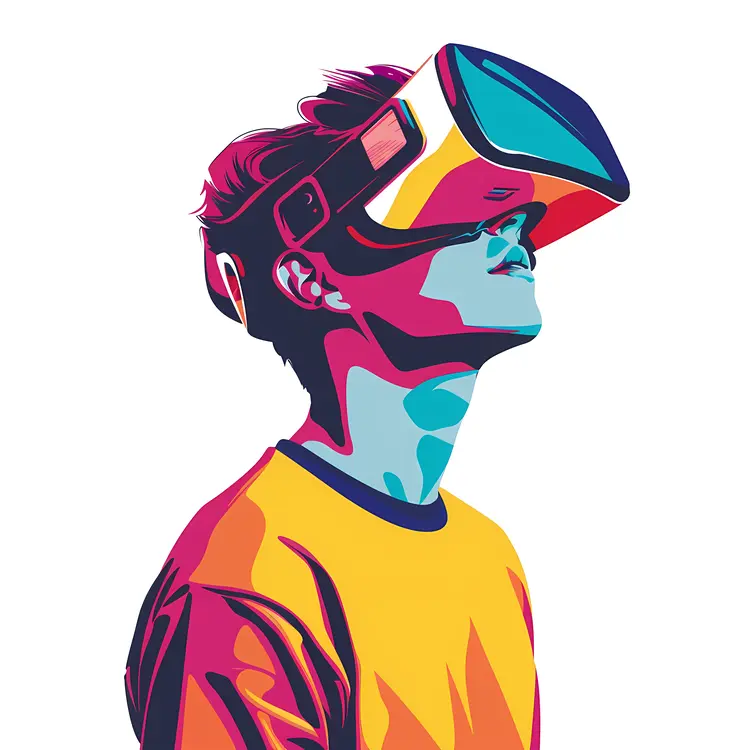 Colorful VR Headset Illustration