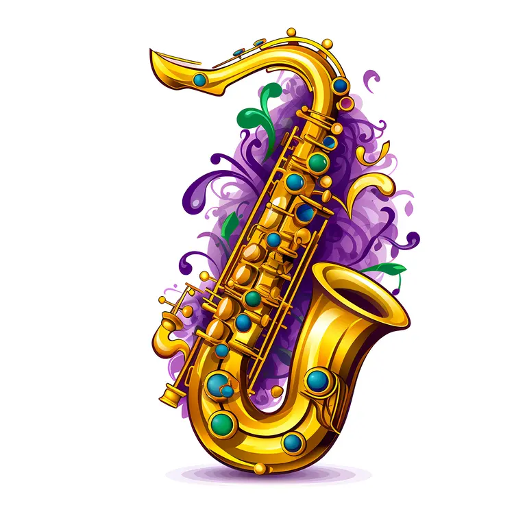Decorative Saxophone for Mardi Gras