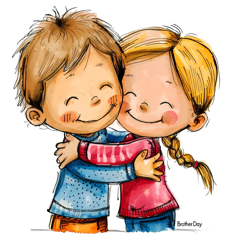 Two Children Hugging