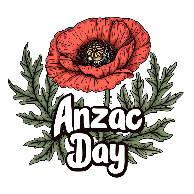 Red Poppy for ANZAC Day