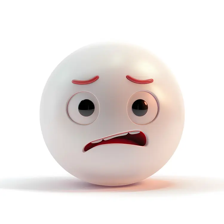 White Emoji with Worried Expression