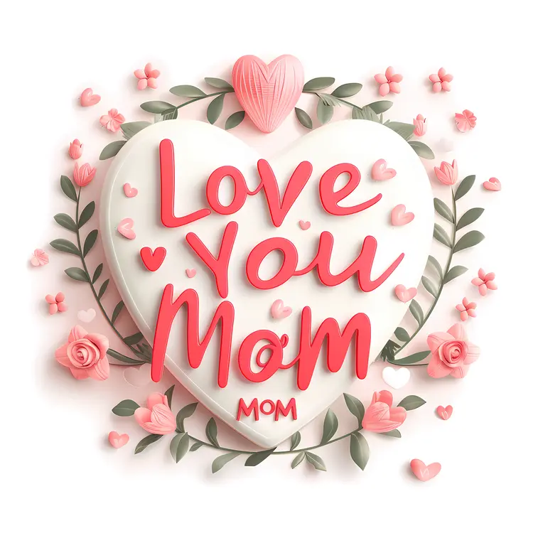 Pink Floral Love You Mom Greeting