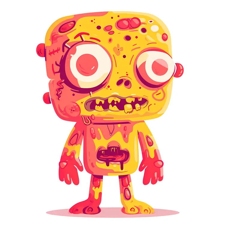 Yellow Cartoon Zombie Character