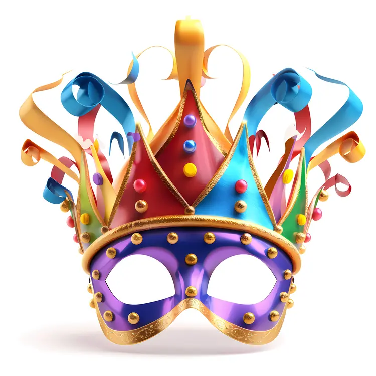 Colorful Mask with Crown for Carnival